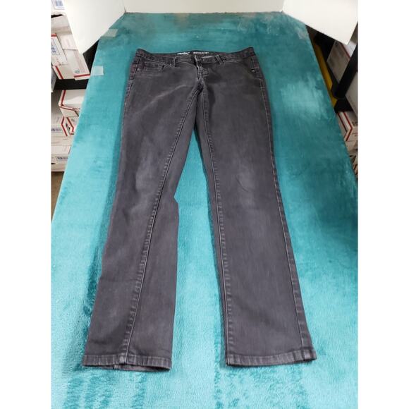 Mossimo Jeans Size 6 Womens Black Stretch Pants Dark Wash Mid Rise Straight - Picture 1 of 11